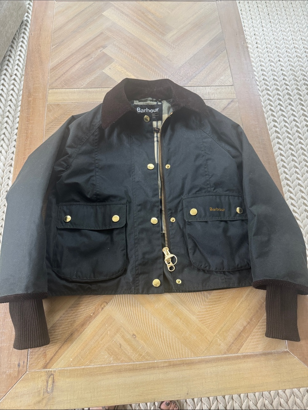 Barbour Cropped Beadnell Waxed Jacket